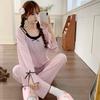 Pijama Acolchado de Modal para Mujer en Primavera y Otoño de Manga Larga Dulce Casual Usable Otoño Estilo Coreano Conjunto para el Hogar