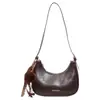 Bolso de Axila Estilo Coreano de Nicho Forma de Media Luna Nuevo Bolso de Mujer Moda de Alto Valor Bolso de Media Luna Retro para Viaje de Negocios Bolso de Hombro Único