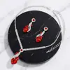 Nueva Joyería de Moda Hecha con Materiales Ecológicos, Conjunto de Collar y Aretes de Corazón de Alta Gama Incrustados con Diamantes, Conjunto de Collar de Corazón de Nicho