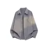 Camisa de Manga Larga con Cuello Caído de Aspecto Lino para Hombre, Chaqueta Casual de Otoño de Corte Amplio, Camisa Retro Sencilla