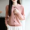 Nueva Camisa de Punto para Mujer con Cuello Polo, Suéter Holgado de Manga Larga, Cárdigan de Lana, Chaqueta Pequeña con Solapa, Estilo Otoño e Invierno