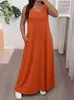 Vestido Casual de Moda Suelto Sin Mangas de Color Sólido Transfronterizo Europeo y Americano Tik Tok Verano 2026