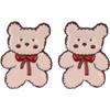 Pendientes de plata S925 con forma de oso y lazo de dibujos animados, estilo japonés y coreano, bonitos y dulces, con clip para las orejas para mujer, a la moda.