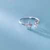 Anel de Prata Estilo Coreano Tartaruga e Estrela do Mar Fofo para Mulheres, Moderno e Elegante, Anel de Zircônia Fresco e Simples, Joia Doce para Mãos
