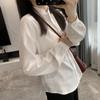 Redutor de Idade Estilo Francês! Elegante Camisa com Gola Alta e Babados, Outono 2025 Algodão Tencel Manga Longa Camisa de Trabalho para Mulheres