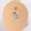 EABY nuevo piercing para ombligo de circón transfronterizo de acero inoxidable con forma de corazón y flor, piercing de moda para el ombligo, adornos para el ombligo, hebilla para el ombligo