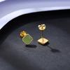 PAG &amp; MAG Pendientes de gota de aceite cuadrado S925, pendientes de plata, joyería de orejas de hada de banquete de moda europea y americana, al por mayor