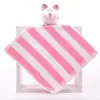 Toalla Pequeña Infantil Colorida de Algodón Puro Absorbente Suave Sin Pelusa Cuadrada Pequeña Toalla de Guardería con Gancho Pañuelo