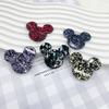 Accesorios para el cabello de moda con purpurina acrílica de dibujos animados lindo Mickey, llavero colgante, accesorios para manualidades, venta al por mayor