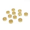Acessórios espaçadores de moeda de cobre com preservação de cor folheados a ouro 14K material para pulseira DIY artesanal latão folheado a ouro contas espaçadoras ocas