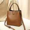 Bolsa 2026 Verano Nuevo de Moda Cubo de Cuero Genuino Bolso de Hombro Cruzado Simple Bolso de Mano Bolso de Mujer