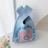 Conjunto Completo de Bolsas de Tricô Espessas de Lembrança, Sacolas de Presente Portáteis, Bolsas de Lembrança, Bolsas de Tricô com Flor de Tulipa