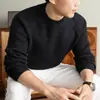 Suéter Redondo Estilo Old Money para Homens, Novo Outono/Inverno 2026, Espesso, Quente, Fashion, Versátil, Cor Sólida, Tricô