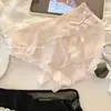 Bragas Sexis de Satén Pure Desire para Mujer Entrepierna de Seda de Morera Aspecto Elevado Ropa Interior para Dama Braguita de Encaje Francés con Lazo