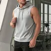 2026 Verano Transfronterizo para Hombre Chaleco con Capucha sin Mangas Casual Elegante Fitness Exterior Color Sólido Deportes Venta al por Mayor