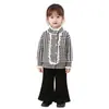 Conjunto de Dos Piezas de Suéter para Niña Tejido 2022 Otoño/Invierno Nuevo Cardigan Abrigo de Espiga Conjunto de Suéter de Lana