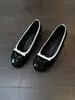 Nuevos zapatos planos de ballet de cuero suave de nicho para mujer, Mocasines estilo francés con lazo, Zapatos planos versátiles poco profundos para mujer