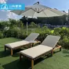 Sillón de exterior para hotel, Silla de playa para piscina de villa, Sillón de teca impermeable y a prueba de sol, Silla de playa de exterior