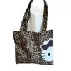 Bolso Nuevo con Estampado de Leopardo para Gatos para Mujer, Estilo Nuevo Popular, Bolso de Hombro Versátil para Viajes Diarios, Bolso para Clase de Estudiante Universitario, Bolso Tote