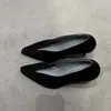 Versión de Piel de Cordero ~ Nuevos Zapatos Planos Bajos de Ante con Punta Cuadrada Francesa Cómodos para Viajar Tacones Altos de Aguja Slip-On con Corte en V