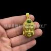 Colgante de Buda Maitreya de Jade Hetian con Incrustaciones de Oro Brillante, Colgante de Cabeza de Buda Guanyin de Jadeíta, Calcedonia Blanca Buda de Gran Vientre