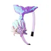 Diadema de Sirena con Lentejuelas para Niños Dibujos Animados Dulce Linda Pinza para el Cabello del Océano Joyería Accesorio para el Cabello de Cola de Pez Versátil Diadema