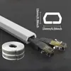 Canaleta de cabo de PVC, autoadesiva, anti-pisoteio, decorativa invisível, para uso doméstico, para ocultar cabos elétricos e de rede, canaleta de cabo flexível