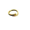 Anillo de Latón Europeo y Americano Transfronterizo Incrustado con Circonita de Colores, Anillo Abierto Arcoíris Versátil de Lujo Ligero de Nicho Vintage para Mujer