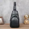 8002 Bolso de Pecho para Hombre Bolso Cruzado de Cuero Genuino Gran Capacidad Piel de Vaca de Primera Capa Bolso de Hombro Deportivo a la Moda Dropshipping