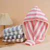 Touca Super Absorvente de Secagem Rápida para Cabelo com Estampa de Abacaxi Listras Largas Laço Chapéu de Princesa para Uso Doméstico, Camada Única Macia