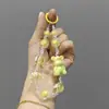 Nuevo Colgante de Cadena para Teléfono Móvil de Dibujos Animados Colgante de Llavero de Palomitas de Maíz con Cuentas Colgante Decorativo para Bolso con Cuentas Creativas Pintadas a Mano