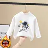 Roupa Íntima Plush Masculina Outono Inverno Novo Estilo Gola Meio Alta Quente Camiseta de Manga Longa para Meninos Bebês