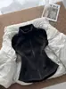 Chamarra de Felpa para Mujer 2026 Otoño/Invierno Nueva Ajustada Cuello Alto Superior Sudadera Cálida con Capa Interior de Chaqueta de Pluma de Felpa
