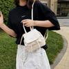 Mochila Estilo College Retrô para Mulheres 2025 Nova Mochila Tendência Color-Blocking Coreana Mini Bolsa Balde Versátil