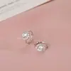 Aretes Redondos de Diamantes Completos para Mujer, Diseño de Nicho de Lujo Accesible, Estilo Ins, Elegantes a la Moda, Aretes Exquisitos
