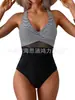 Aliexpress Amazon Popular Europeo y Americano Mujer Multicolor Malla Malla Push-Up Cintura Alta Adelgazante Bikini