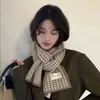 Bufanda de Cuadros Cálida de Estilo Coreano para Pareja, Doble Cara, Imitación Cachemir, Extra Larga, Tejida, Engrosada, Bufanda para Estudiantes para Mujer