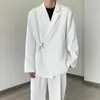 Chaqueta de Traje de Tendencia para Hombre con Diseño de Hebilla de Bloqueo Ins para Hombre Holgada Duffy Atractivo Popular en Internet Nicho Casual Traje Superior Atractivo