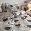 Juego de ropa de cama de verano de cuatro piezas, funda de edredón se vende por separado, sábana individual para cama de dormitorio de estudiante, juego de tres piezas de algodón lavado para una persona