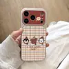 Diseño de Oso a Cuadros y Pingüino Adecuado para Funda de Teléfono iPhone 17 Ventana Grande 18 Pro Max, 15 Agujero de Precisión Cobertura Completa, 13 Pro Max