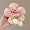 Goma para el pelo de tulipán con flor para niños, ambiente dulce, moño de pelo tridimensional, goma para el pelo, accesorio para el pelo estilo bosque