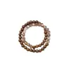 Pulsera Original de Sandalia de Seda Dorada Piedra Solar Piedra Shoushan Doble Círculo Diseño de Nicho de Alta Calidad Pulsera de Cuentas de Madera Nueva China