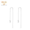 Brincos longos de design geométrico simples em prata de lei S925 para mulheres, estilo japonês e coreano, luxo leve de nicho, populares no INS, estilo frio