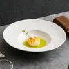 Sombrero de Paja de Fábrica Tazón Plato para Espagueti Hotel Restaurante Vajilla de Alta Gama Creativo Porcelana Blanca Tazón para Sopa Tazón para Frutas y Ensalada