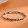 Xiangxu 4.5mm Cadena Trenzada Patrón de Paz 925 Pulsera para Hombres Moda Tendencia Hueso de Dragón Retro Pulsera Simple Individual
