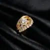 Anel Minimalista de Moda Estilo Coreano Ultra Brilhante com Zircônia, Camadas Múltiplas, Design de Luxo Leve, Joia de Nicho para Mulheres