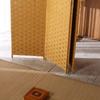 Biombo Creativo Hecho a Mano de Paja Moda Simple Sala de Estar Dormitorio Biombo Plegable Simple Móvil Biombo de Madera Maciza