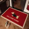 Felpudo Rojo para Entrada con Diseño del Año del Caballo, Bordado Sintético, Nuevo Estilo de Dibujos Animados 2026, Alfombra Antideslizante para Recibidor que Elimina el Polvo