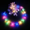 Luces de cadena LED en stock, luces de bobinado de colores, flores, decoración de regalo, estrellas, luces decorativas LED con luces de tornillo
