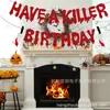 Bandera Decorativa de Letras con Tema Nuevo de Halloween Transfronteriza Festival Fantasma Daga Escena Maqueta Flor de Papel Tirar Feliz Cumpleaños